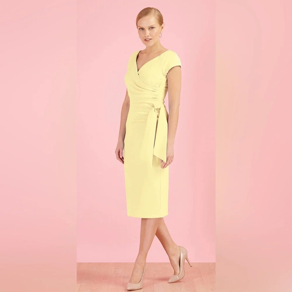 fitted vintage pencil dress amazing flattering fit 12 uk us s/m bnwt - Picture 3 of 5